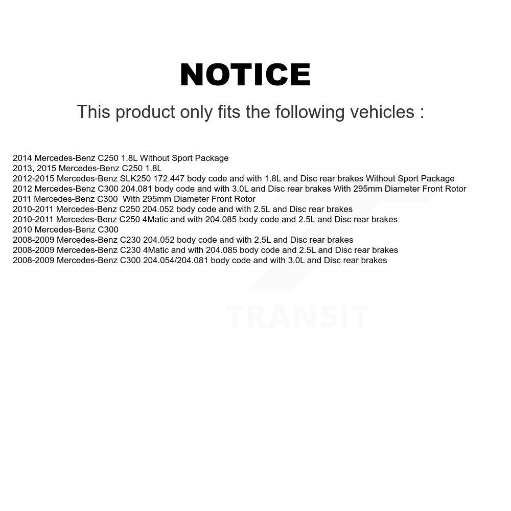 Front Ceramic Disc Brake Pad Wear Sensor Pair Kit For Mercedes-Benz C300 C250 C230 SLK250 KCW-100732