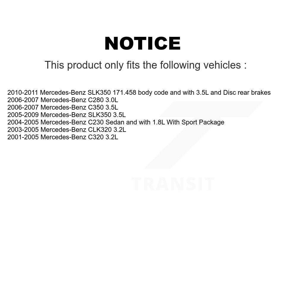 Rear Ceramic Brake Pad And Wear Sensor Kit For Mercedes-Benz SLK350 C230 C280 CLK320 C320 KCW-100849