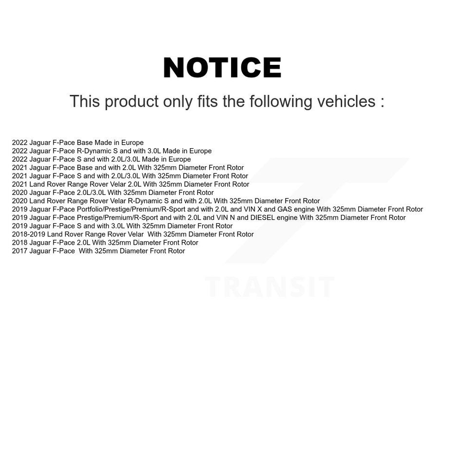 Rear Ceramic Disc Brake Pads And Wear Sensor Kit For Jaguar F-Pace Land Rover Range Velar KCW-100887
