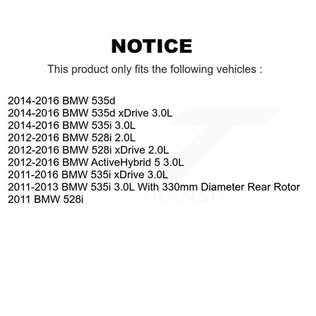 Rear Ceramic Disc Brake Pads Wear Sensor Kit For BMW 535i xDrive 528i 535d ActiveHybrid 5 KCW-100952