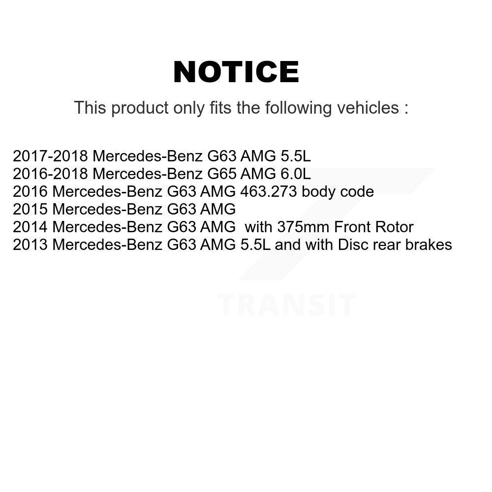 Front Rear Ceramic Disc Brake Pads And Wear Sensors Kit For Mercedes-Benz G63 AMG G65 KCW-101078
