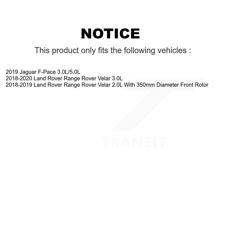 Front Rear Ceramic Brake Pads & Wear Sensor Kit For 2024 Land Rover Range Velar 2.0L 3.0L KCW-101153