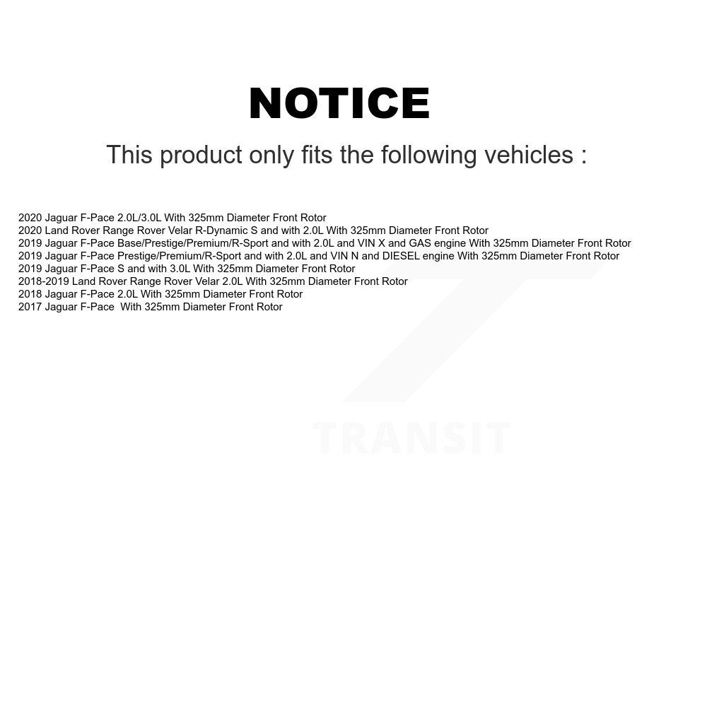 Front Ceramic Disc Brake Pad And Wear Sensor Kit For Jaguar F-Pace Land Rover Range Velar KCW-101224