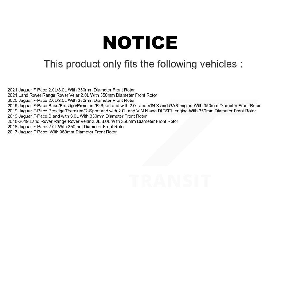 Front Ceramic Disc Brake Pad And Wear Sensor Kit For Jaguar F-Pace Land Rover Range Velar KCW-101225