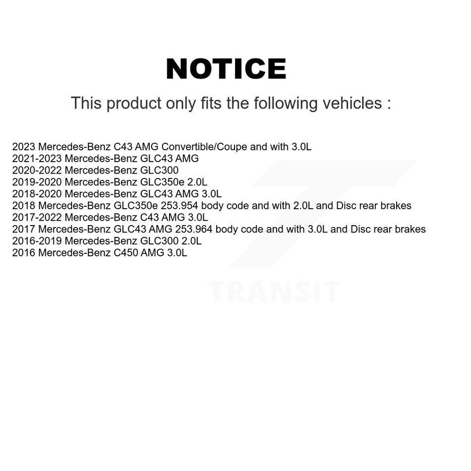 Rear Ceramic Disc Brake Pad & Wear Sensor Kit For Mercedes-Benz GLC300 C43 AMG GLC43 C450 KCW-101244