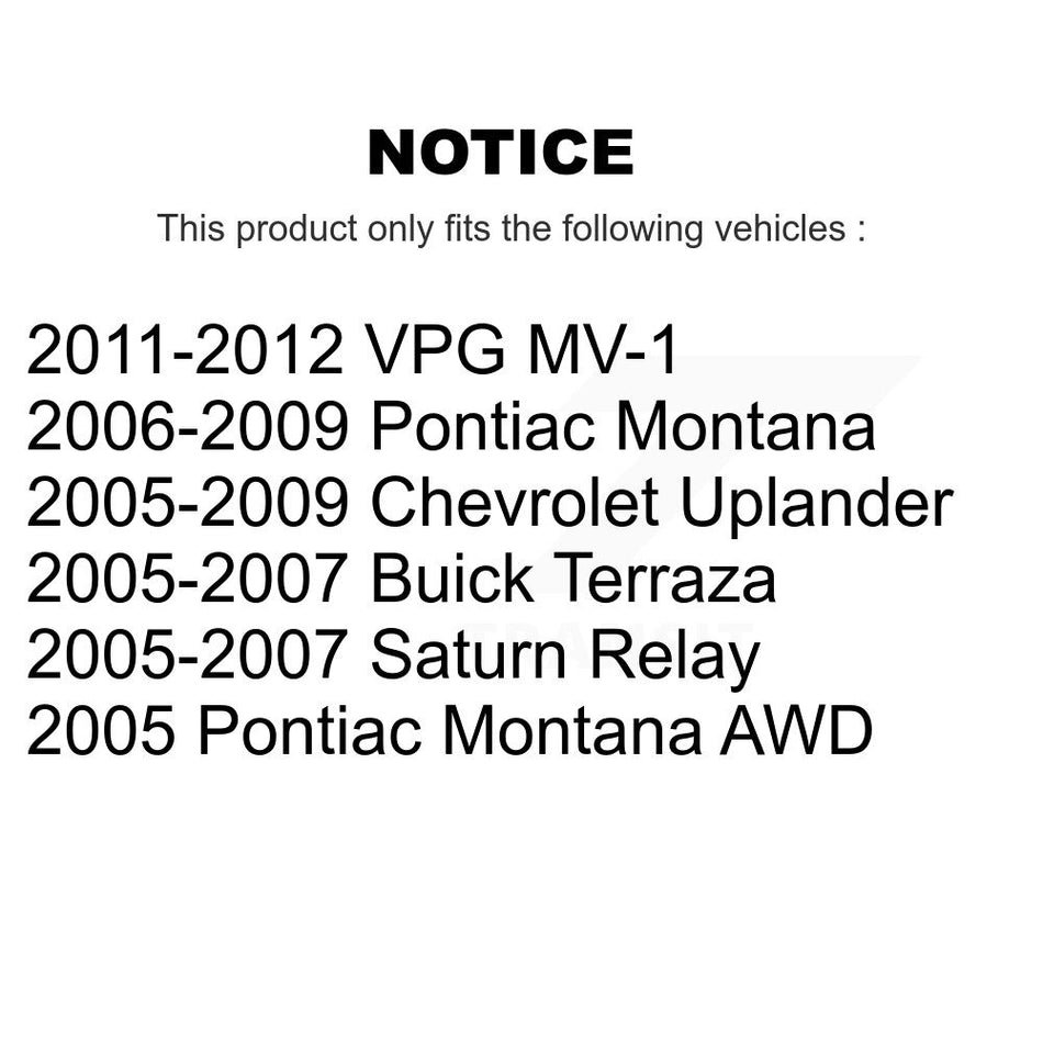 Front Rear Ceramic Brake Pads Kit For Chevrolet Uplander Pontiac Montana Buick Terraza Saturn Relay VPG MV-1 KCX-100015