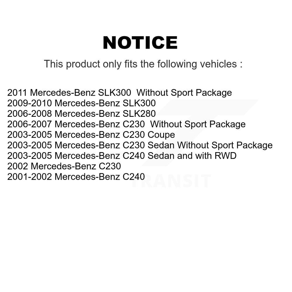 Front Rear Ceramic Brake Pads Kit For Mercedes-Benz C230 C240 SLK280 SLK300 KCX-100049