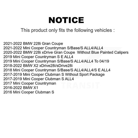 Front Rear Ceramic Brake Pad Kit For BMW X1 Mini Cooper Countryman X2 Clubman 228i xDrive KCX-100201