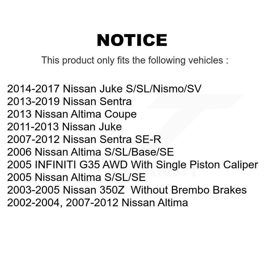 Front Rear Ceramic Brake Pads Kit For Nissan Altima Sentra Juke INFINITI G35 350Z KCX-100211