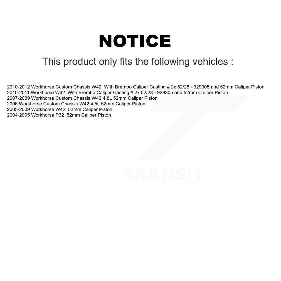 Front Rear Ceramic Brake Pads Kit For Workhorse Custom Chassis W42 P32 KCX-100648