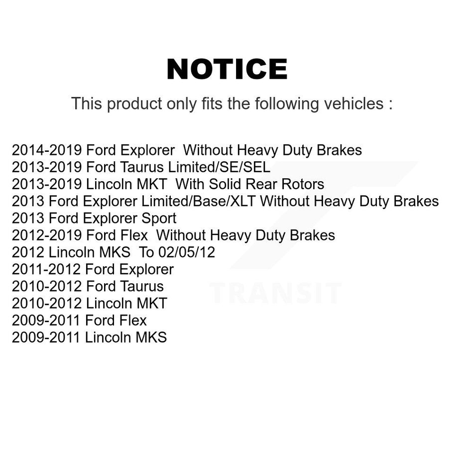 Front Coated Drilled Slotted Disc Brake Rotors Pair For Ford Explorer Taurus Flex Lincoln MKS MKT KD-100014