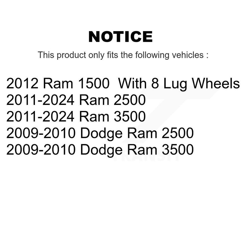 Front Coated Drilled Slotted Disc Brake Rotors Pair For Ram 2500 3500 1500 Dodge KD-100032