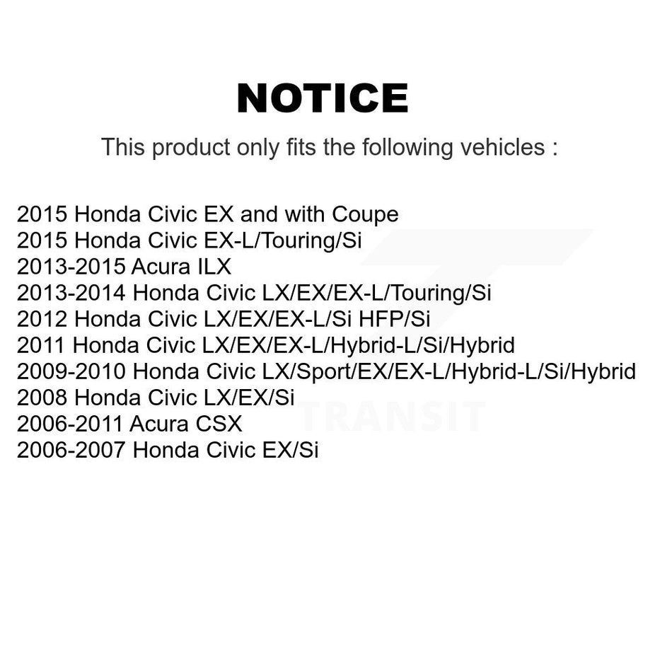 Rear Coated Drilled Slotted Disc Brake Rotors Pair For Honda Civic Acura ILX CSX KD-100153