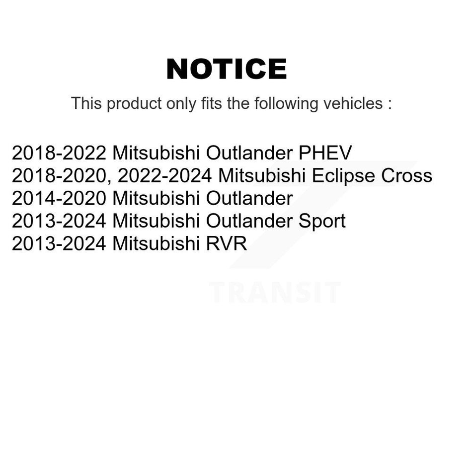 Rear Coated Drilled Slotted Disc Brake Rotors Pair For Mitsubishi Outlander Sport Eclipse Cross PHEV RVR KD-100189