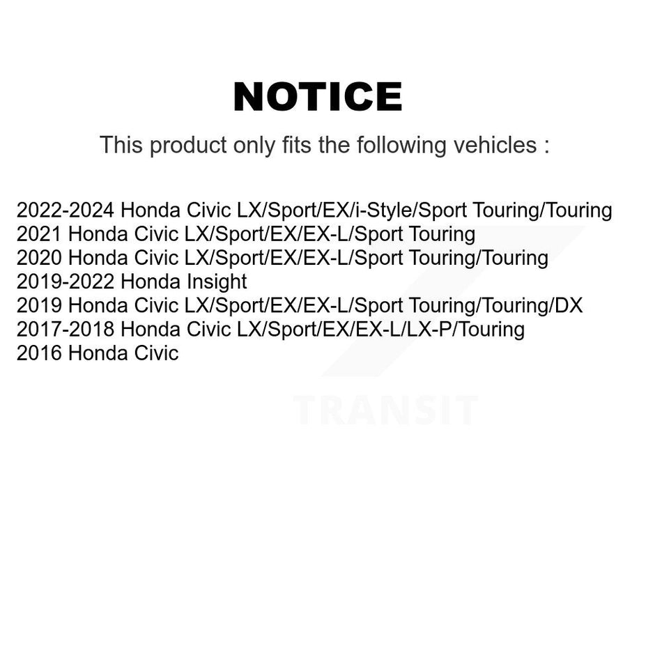 Rear Coated Drilled Slotted Disc Brake Rotors Pair For Honda Civic Insight KD-100201