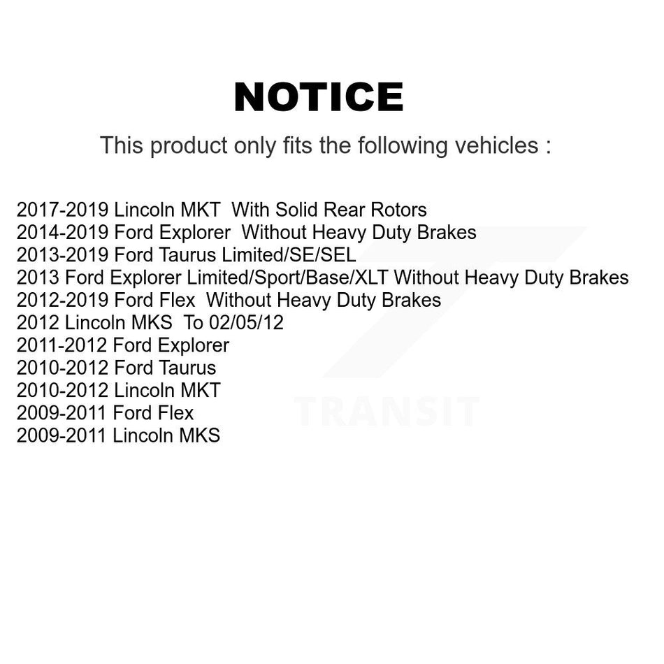 Front Rear Coated Drilled Slotted Disc Brake Rotors Kit For Ford Explorer Taurus Flex Lincoln MKS MKT KD-100224