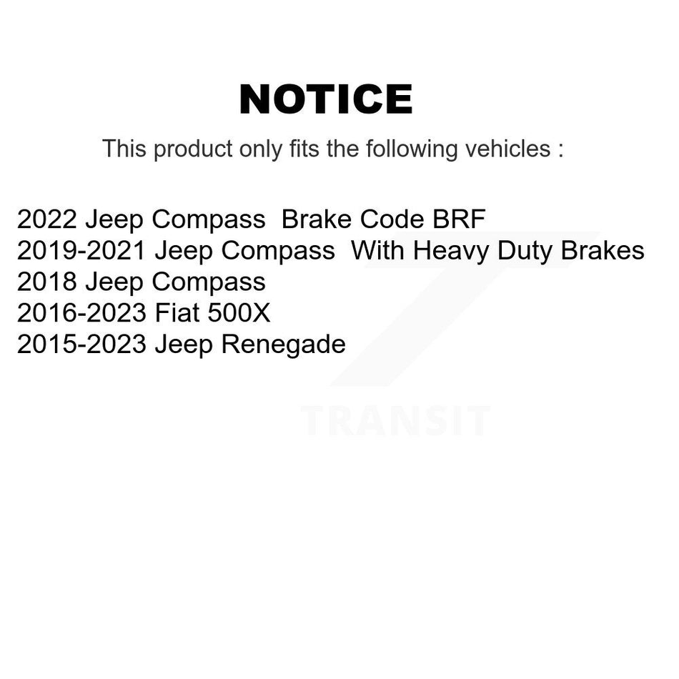 Front Rear Coated Drilled Slotted Disc Brake Rotors Kit For Jeep Renegade Compass Fiat 500X KD-100260