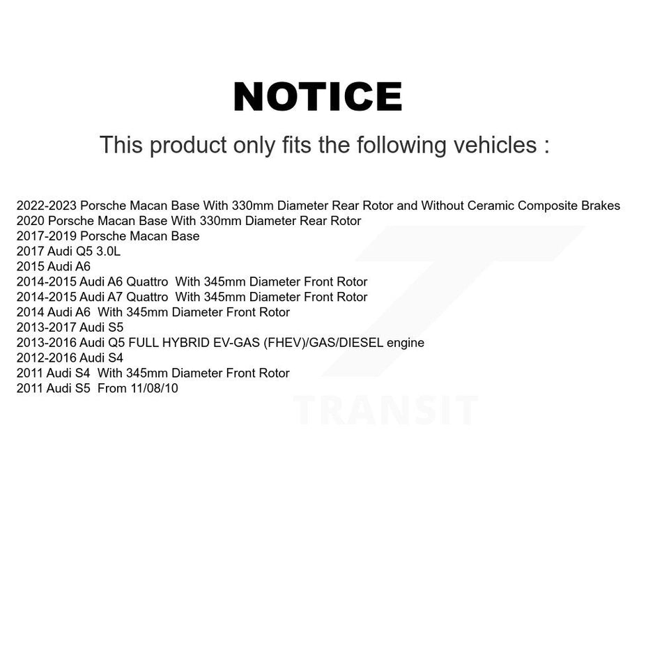 Front Rear Coated Drilled Slotted Disc Brake Rotors Kit For Audi Q5 Porsche Macan A6 Quattro S4 S5 A7 KD-100319