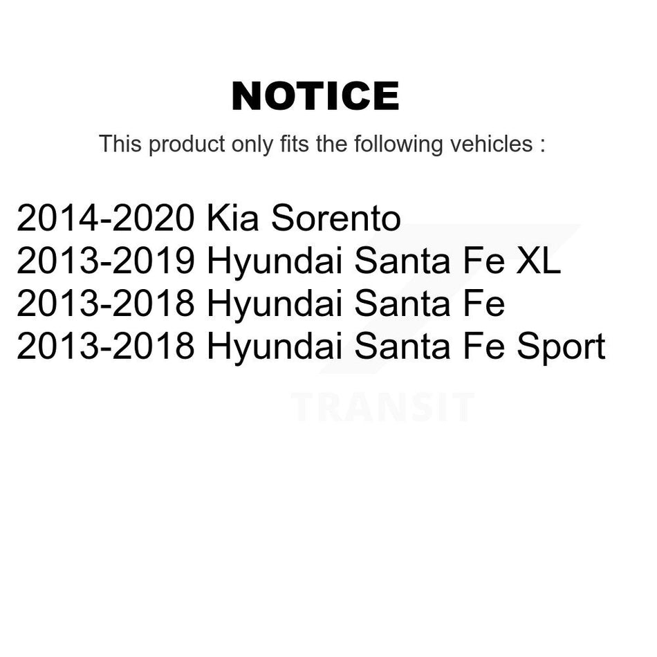 Front Rear Coated Drilled Slotted Disc Brake Rotors Kit For Kia Sorento Hyundai Santa Fe Sport XL KD-100337