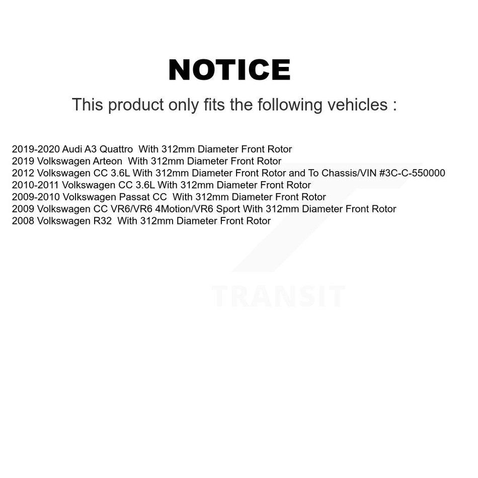 Front Rear Coated Drilled Slotted Disc Brake Rotors Kit For Volkswagen CC Passat KD-100374