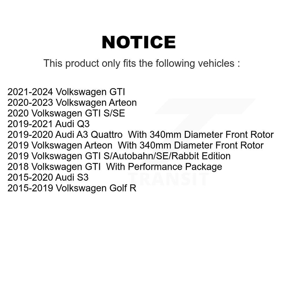 Front Rear Coated Drilled Slotted Disc Brake Rotors Kit For Volkswagen GTI Audi Golf R S3 Q3 Arteon A3 Quattro KD-100381