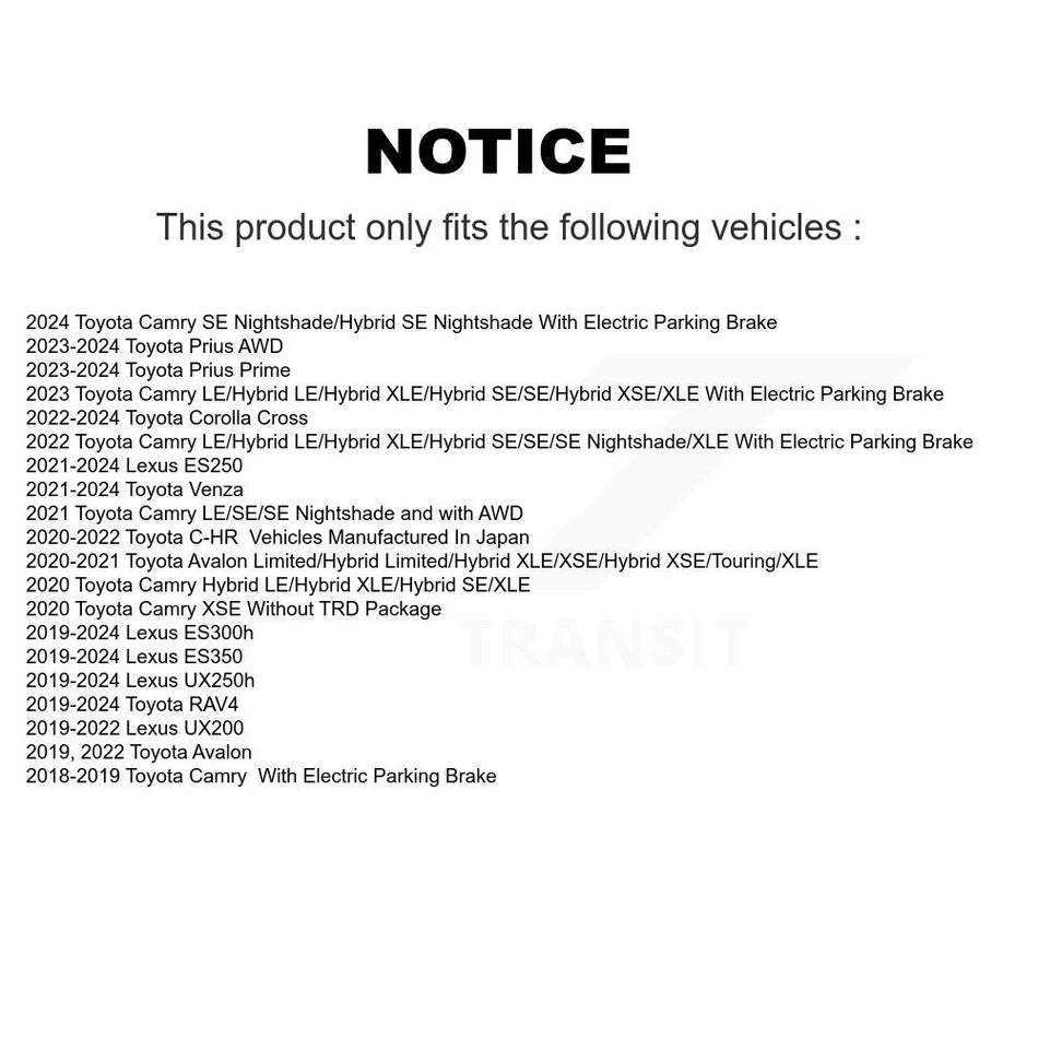 Front Rear Coated Drilled Slotted Disc Brake Rotors Kit For Toyota Camry RAV4 Lexus ES350 Avalon ES300h UX250h UX200 C-HR ES250 Venza Corolla Cross KD-100394