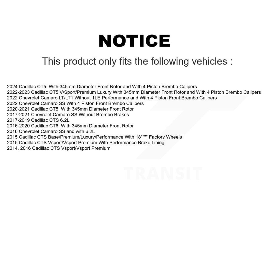 Front Coated Drilled Slotted Disc Brake Rotors Pair For Chevrolet Camaro Cadillac CTS CT6 CT5 KD-100399