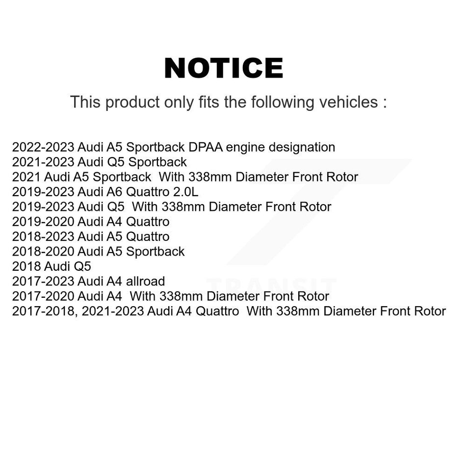 Front Coated Drilled Slotted Disc Brake Rotors Pair For Audi Q5 A4 A5 Quattro A6 Sportback allroad KD-100407