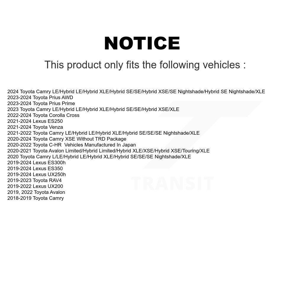 Front Drilled Slot Brake Rotors Pair For Toyota RAV4 Camry Corolla Cross Lexus Venza C-HR KD-100409