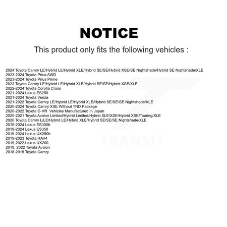 Front Drilled Slot Brake Rotors Pair For Toyota RAV4 Camry Corolla Cross Lexus Venza C-HR KD-100409