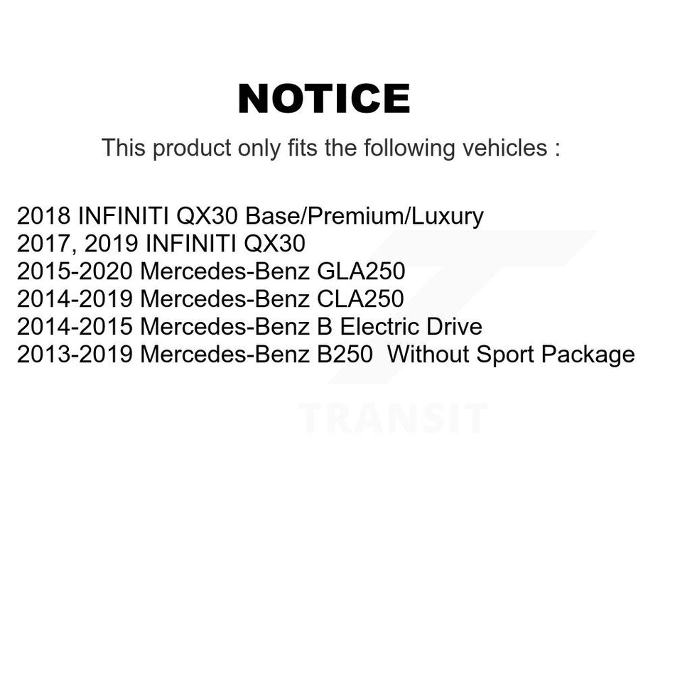 Front Coated Drilled Slotted Disc Brake Rotors Pair For Mercedes-Benz CLA250 GLA250 Infiniti QX30 INFINITI KD-100422