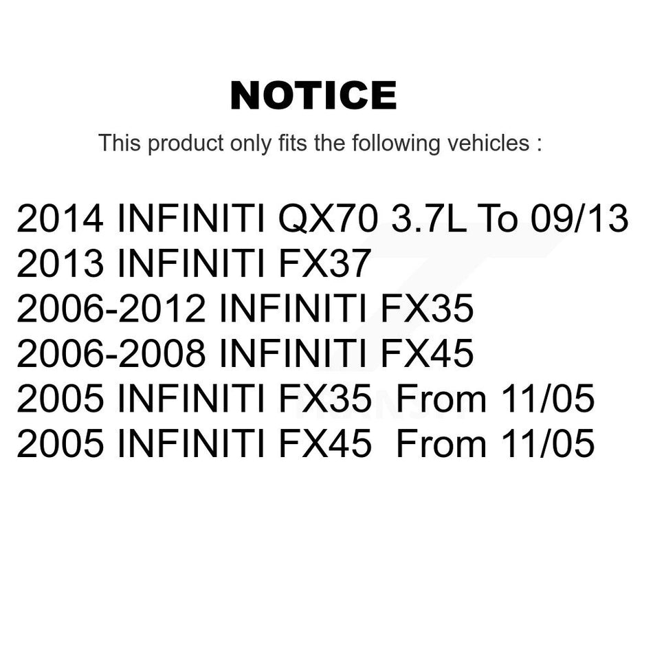 Front Coated Drilled Slotted Disc Brake Rotors Pair For Infiniti FX35 FX37 QX70 FX45 INFINITI KD-100439