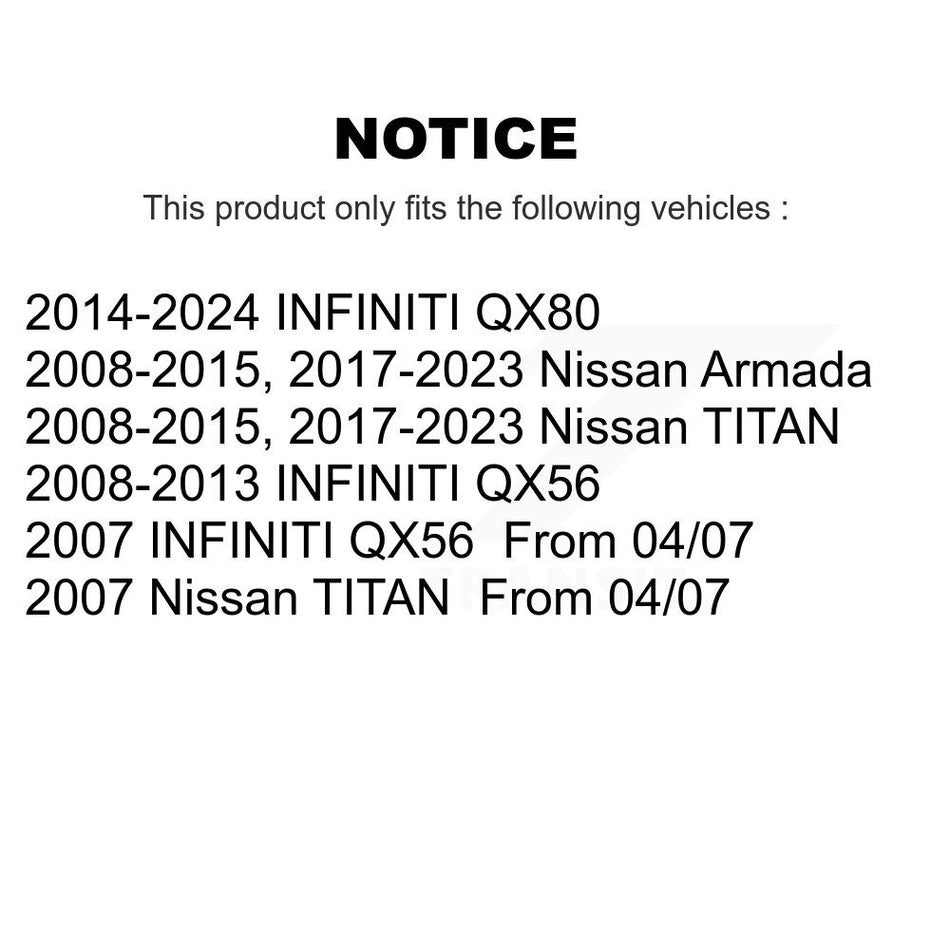 Front Coated Drilled Slot Disc Brake Rotor Pair For Nissan TITAN Armada INFINITI QX80 QX56 KD-100441