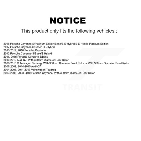 Rear Coat Drill Slot Disc Brake Rotors Pair For Porsche Cayenne Volkswagen Touareg Audi Q7 KD-100529