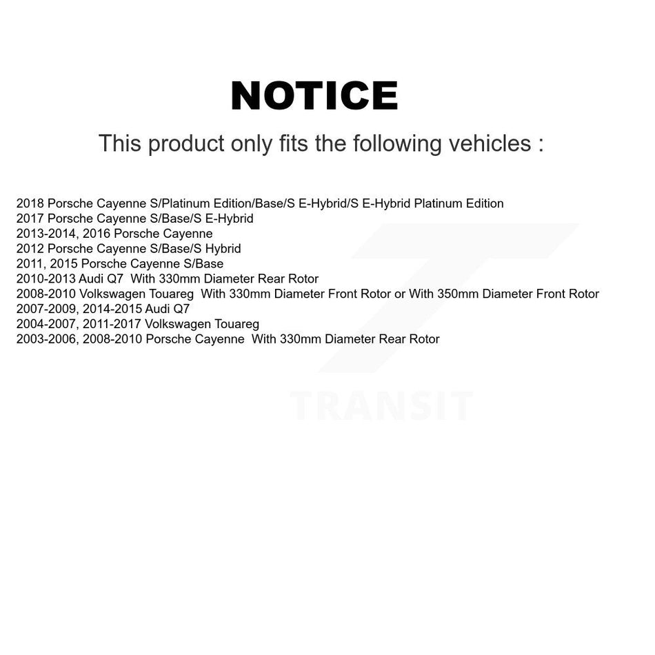 Rear Coat Drill Slot Disc Brake Rotors Pair For Porsche Cayenne Volkswagen Touareg Audi Q7 KD-100529