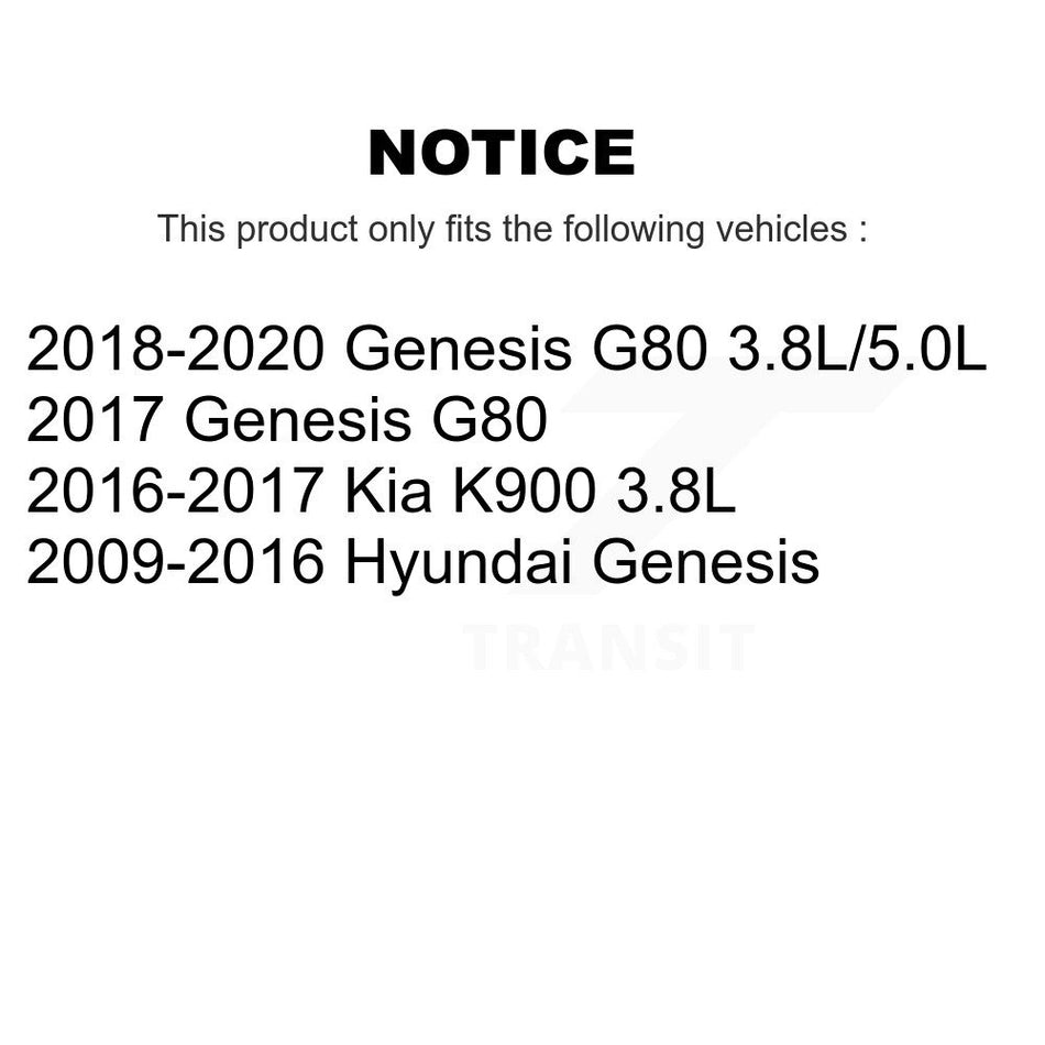 Rear Coated Drilled Slotted Disc Brake Rotors Pair For Hyundai Genesis G80 Kia K900 KD-100535