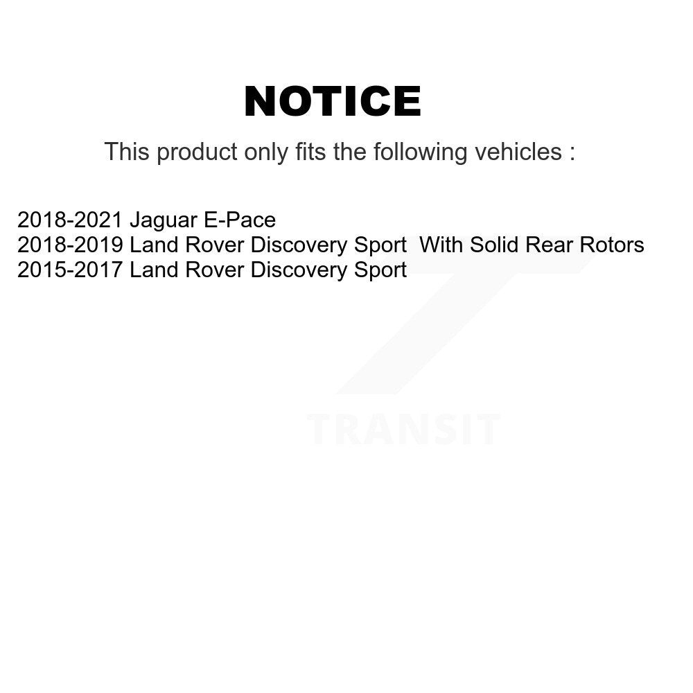 Rear Coated Drill Slot Disc Brake Rotors Pair For Land Rover Discovery Sport Jaguar E-Pace KD-100549