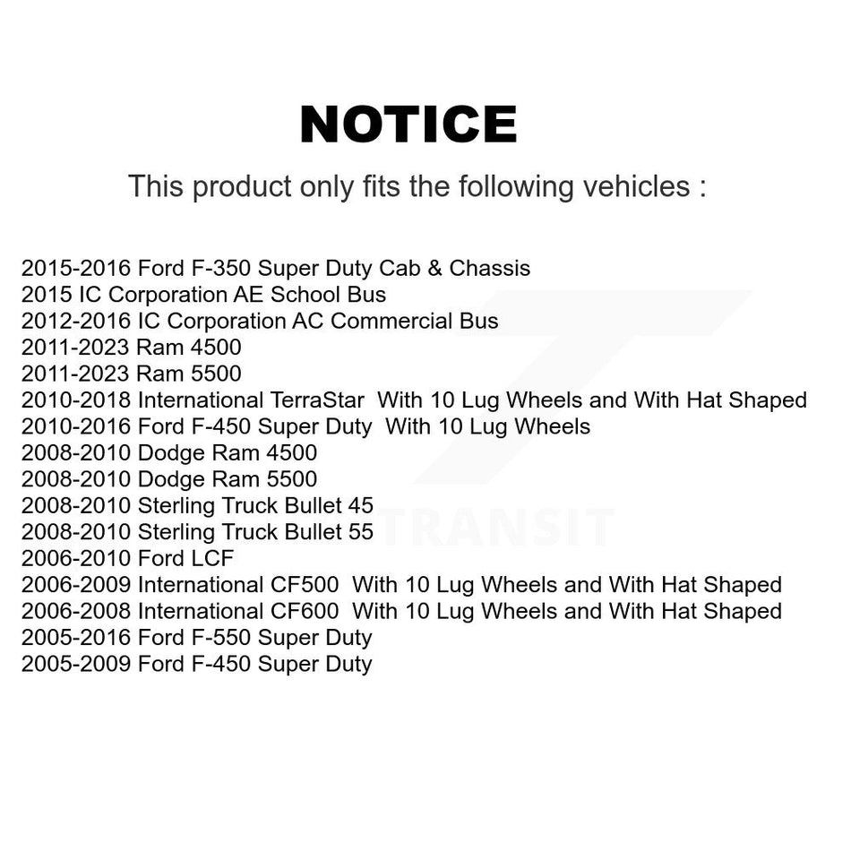 Rear Drilled Slot Brake Rotor Pair For Ford F-350 Super Duty F-450 F-550 International Ram KD-100617