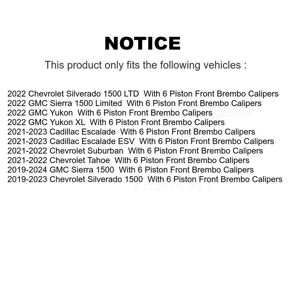 Front Drill Slot Brake Rotor Pair For GMC Sierra 1500 Chevrolet Silverado Tahoe Limited XL KD-100686