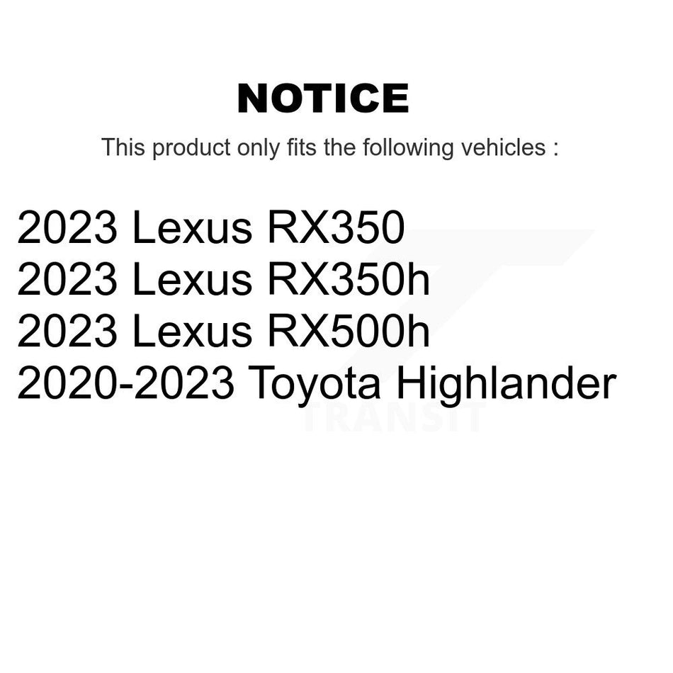 Rear Drilled Slot Brake Rotor Pair For Toyota Highlander Lexus RX350 RX350h RX500h RX450h+ KD-100723