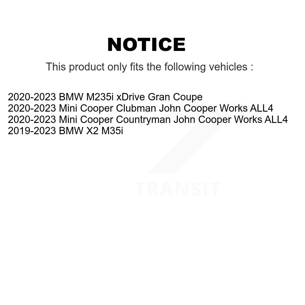 Rear Drill Slot Brake Rotor Pair For Mini Cooper Countryman BMW X2 M235i xDrive Gran Coupe KD-100727