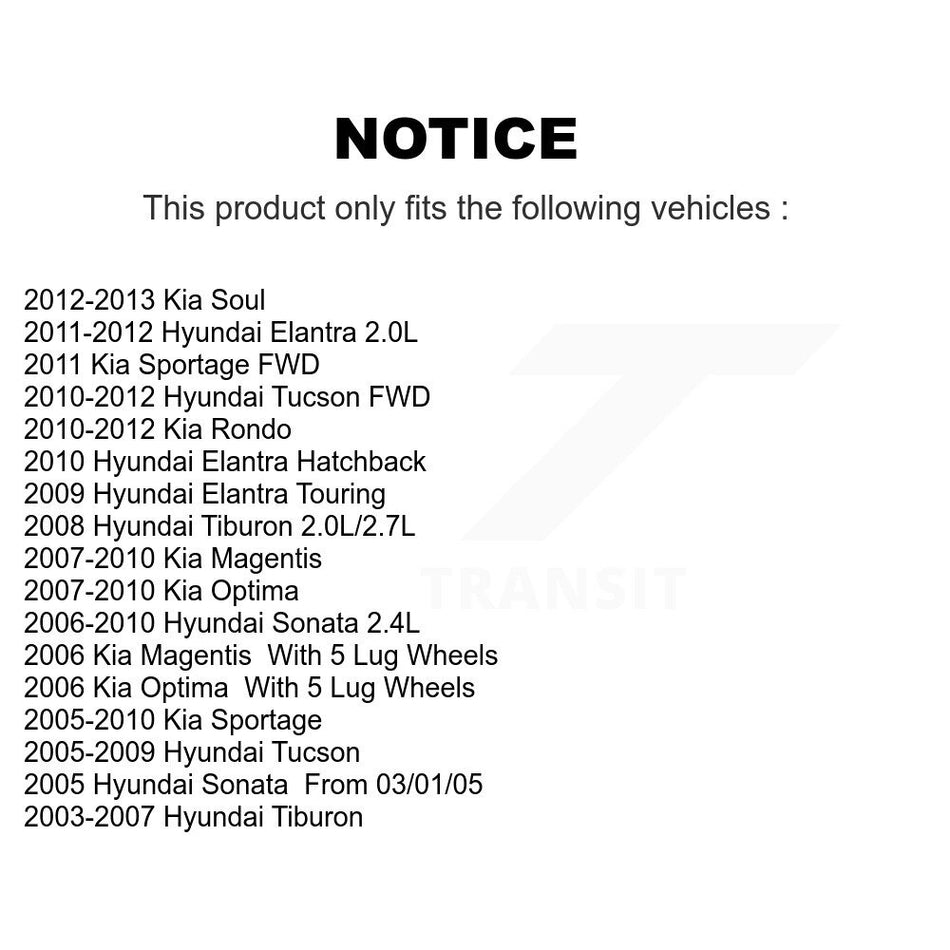 Front Drill Slot Disc Brake Rotor Pair For Hyundai Elantra Tucson Kia Sonata Sportage Soul KD-100746