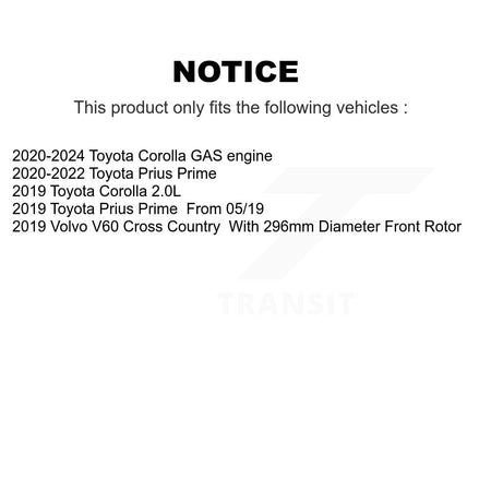 Front Drilled Slot Brake Rotor Pair For Toyota Corolla Prius Prime Volvo V60 Cross Country KD-100757