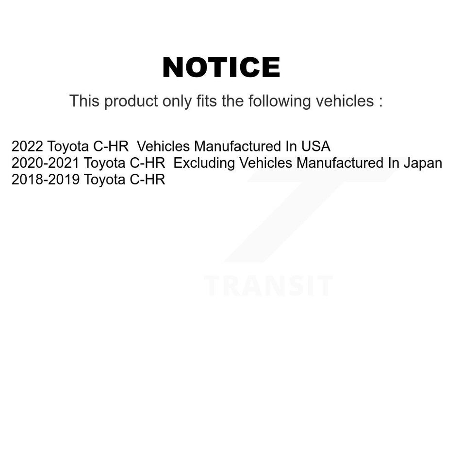 Front Coated Drilled Slotted Disc Brake Rotors Pair For Toyota C-HR KD-100759