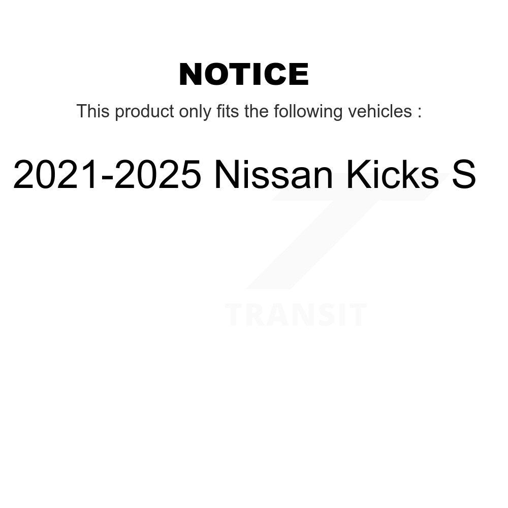 Front Rear Coated Drilled Slotted Disc Brake Rotors Kit For 2021-2025 Nissan Kicks S KD-100837