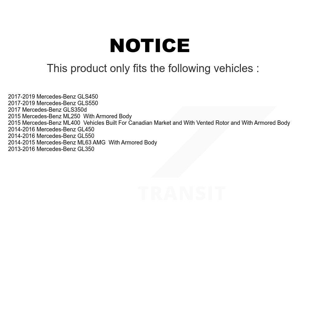 Rear Drilled Slot Brake Rotor Pair For Mercedes-Benz GL350 GLS450 ML400 GLS550 GL550 GL450 KD-100871