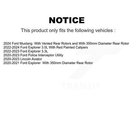 Rear Drill Slot Disc Brake Rotor Pair For Ford Explorer Lincoln Aviator Police Interceptor KD-100880