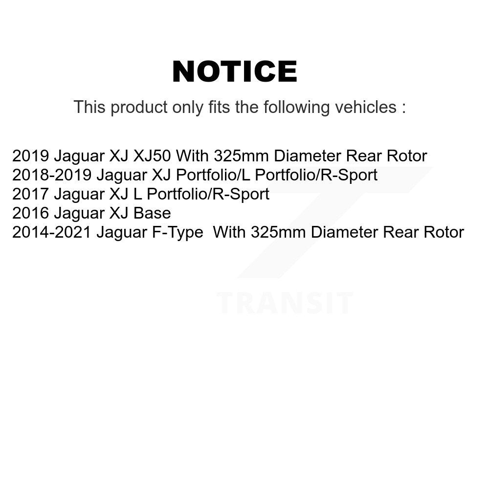 Rear Coated Drilled Slotted Disc Brake Rotors Pair For Jaguar F-Type XJ KD-100883