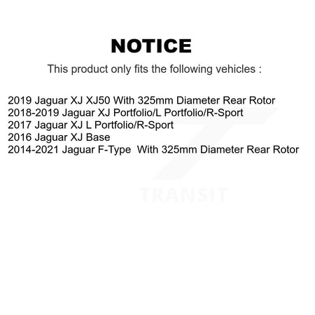 Rear Coated Drilled Slotted Disc Brake Rotors Pair For Jaguar F-Type XJ KD-100883