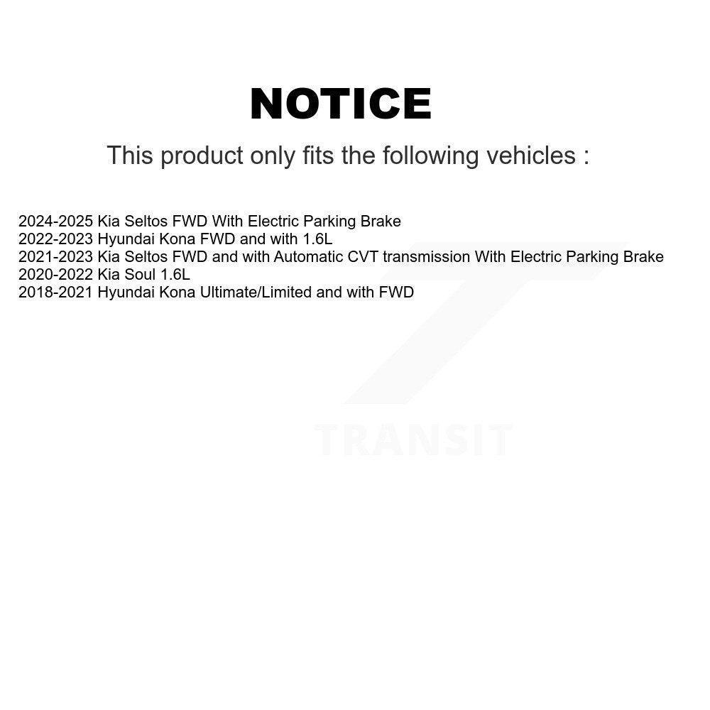 Rear Coated Drilled Slotted Disc Brake Rotors Pair For Hyundai Kona Kia Seltos Soul KD-100890